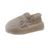 Plush Thick-soled Fluffy Shoes for Women's Outer Wear 2025 New Winter Pearl Bow Small Fragrant Soft-soled Cotton Shoes