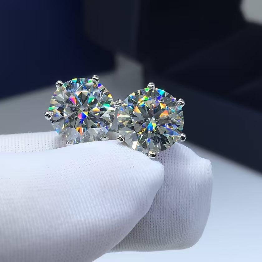 [Moissanite Earrings Gift] Moissanite Earrings, 1 pair S925 – Perfect for celebrating parties with friends, family, and classmates. Suitable for 
