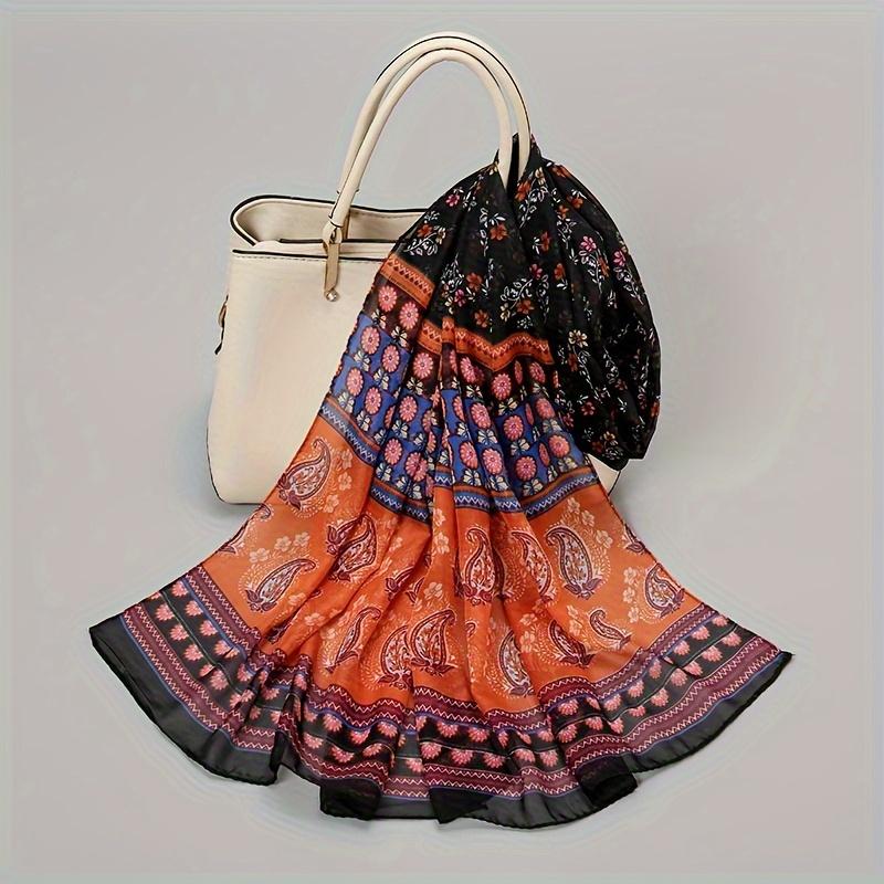 Fashion Printed Paisley Chiffon Hijab Scarf Women Pareo Lady Bandanas Beach Towels Summer Muslim Veil Wrap Female Foulard