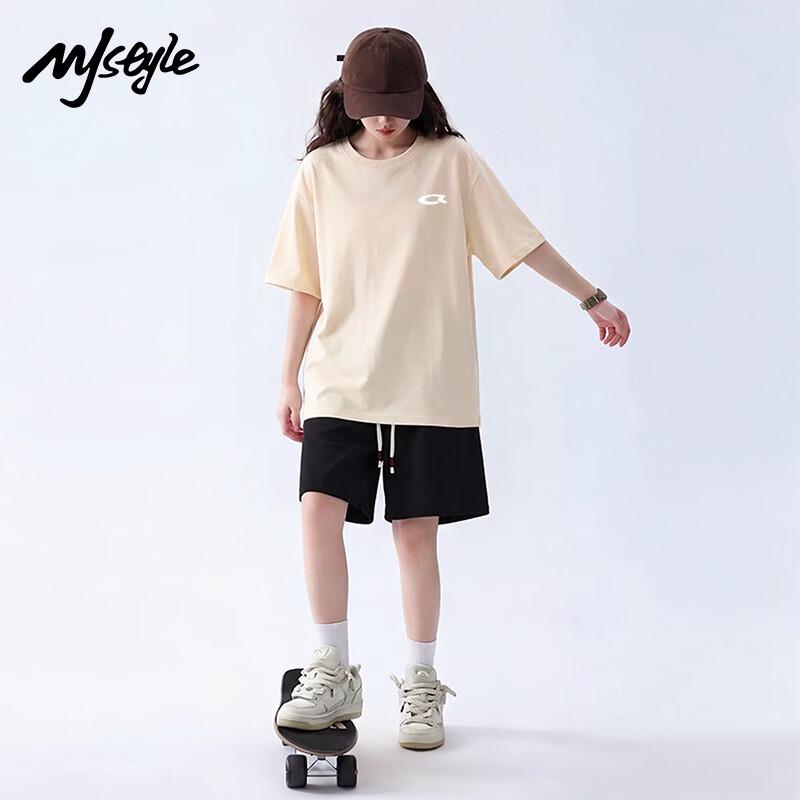 MJ STYLE Damen Baumwoll Kurzarm T-Shirt & Shorts Set