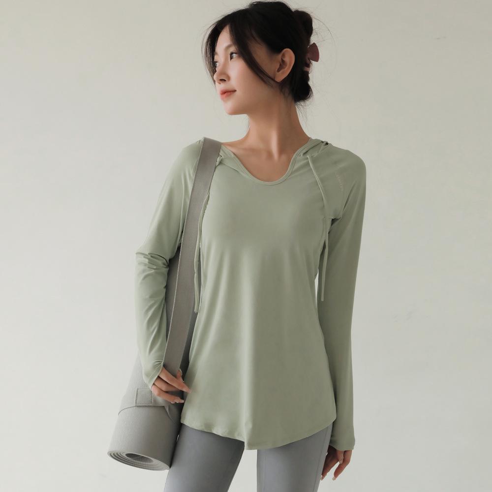 

Женский беговой топ премиум-класса с капюшоном и длинным рукавом для похудения Large