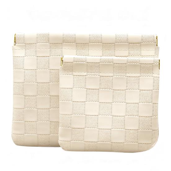 Yousheng Small Makeup Bag for Purse Waterproof Faux Leather Snap Closure Organizer Pouch Mini Travel Storage Pouch for Coin Cards Jewelry Lipstick