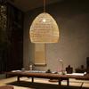 Natural Rattan Wicker Pendant Light Fictures Chinese Style Round Hanging Lamp Apply for Living Room Kitchen Decorative Lighting