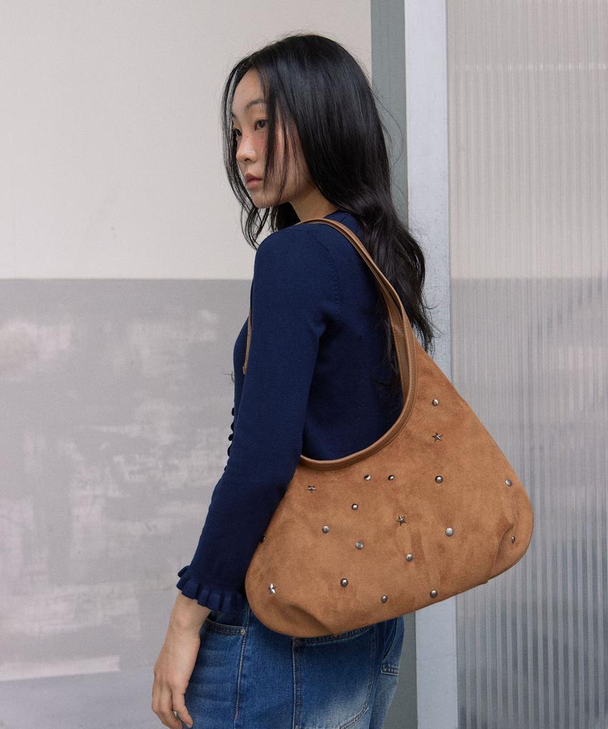 Haveawhale Maro Stud Suede Bag (Be)