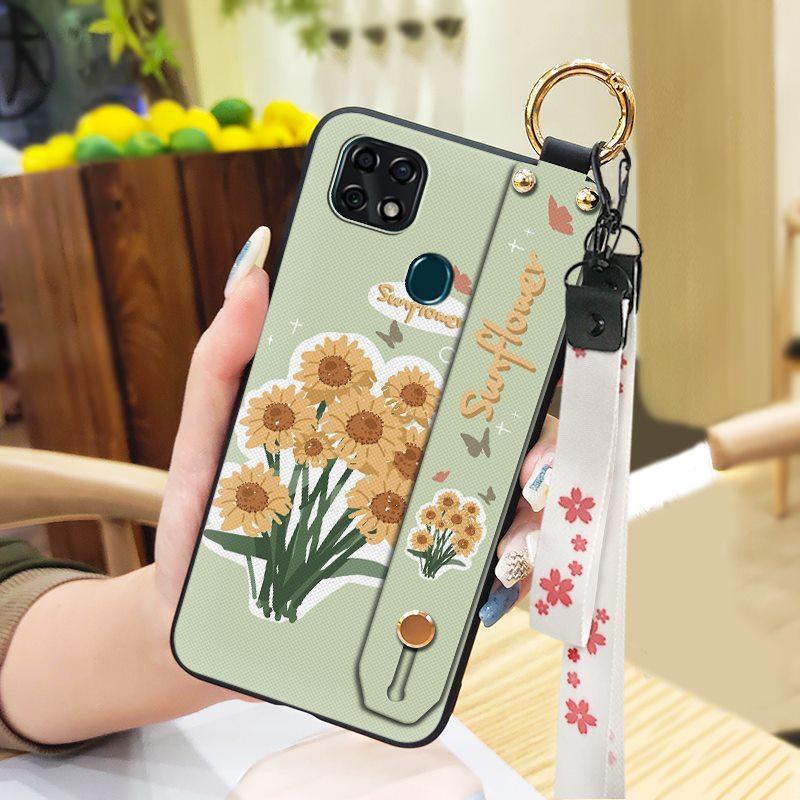 Ring Dirt-resistant Phone Case For ZTE Blade V2020 Vita/Blade20 Smart/10 Smart Back Cover Phone Holder Protective Flower