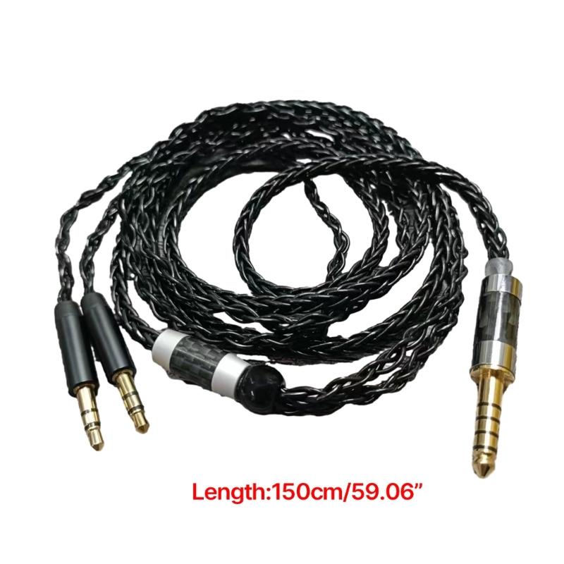 Silver Plated 3.5mm To 3.5mm Male Headphones Cable for D7100 Headphones Lightweight and Durable Earphone Cord 59.1inch