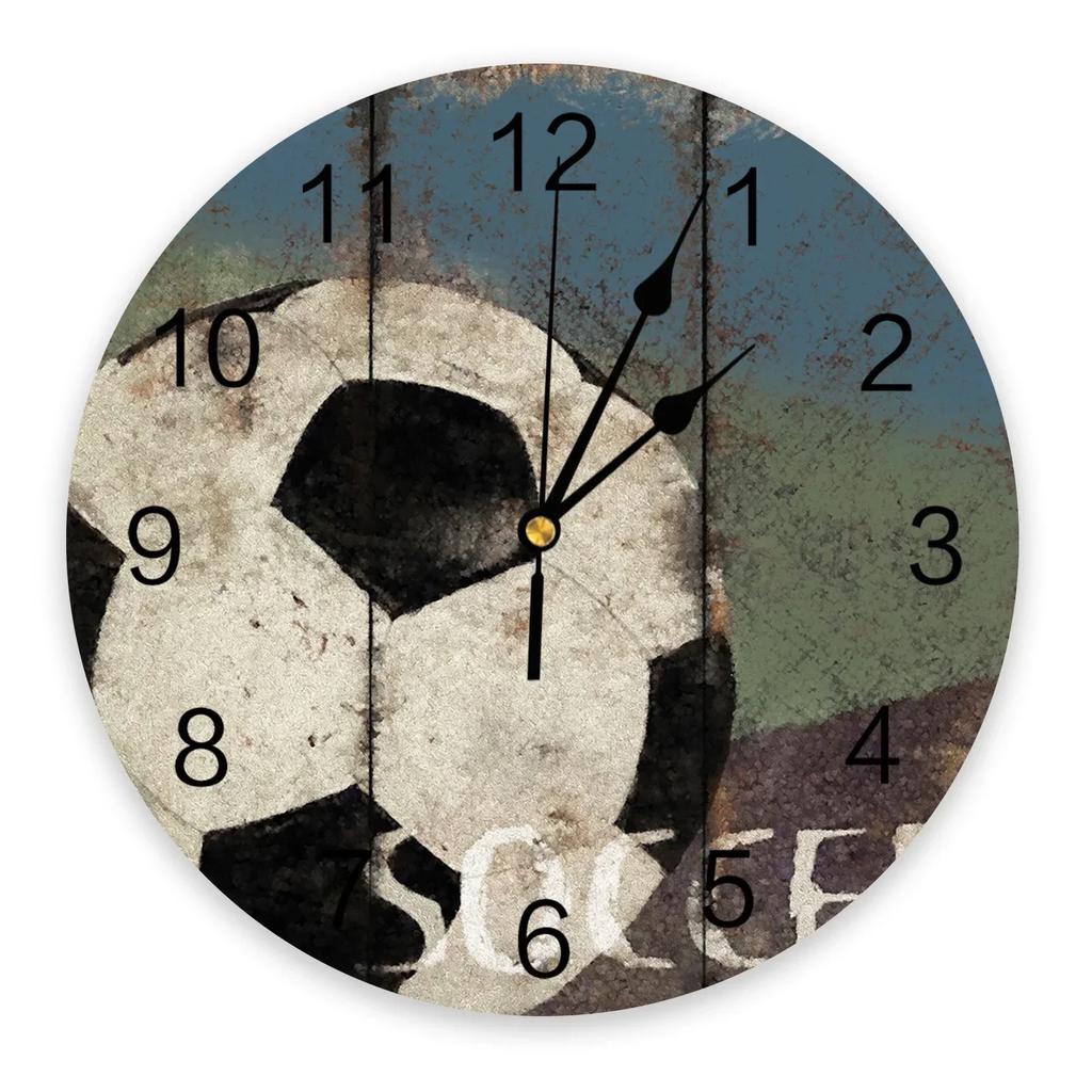 Sky Grass Football Clock Living Room Home Decor Large Round Wall Clock Mute Quartz Table Clock Bedroom Decoration Wall WatG6A9Q7