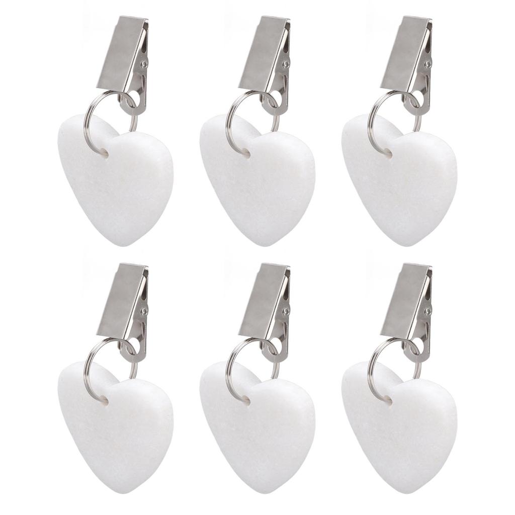 6Pcs Tablecloth Weights Marble Stainless Steel Small Size Waterproof Rustproof Durable Clip On