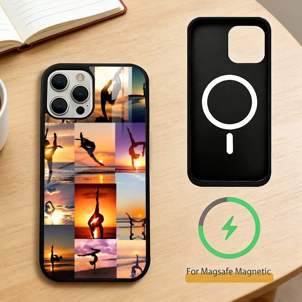 

GYM Girl Gymnastic Phone Case For iPhone 17,16,15,14,13,Pro,Max,Plus,Magnetic For Magsafe Wireless Charging iPhone14
