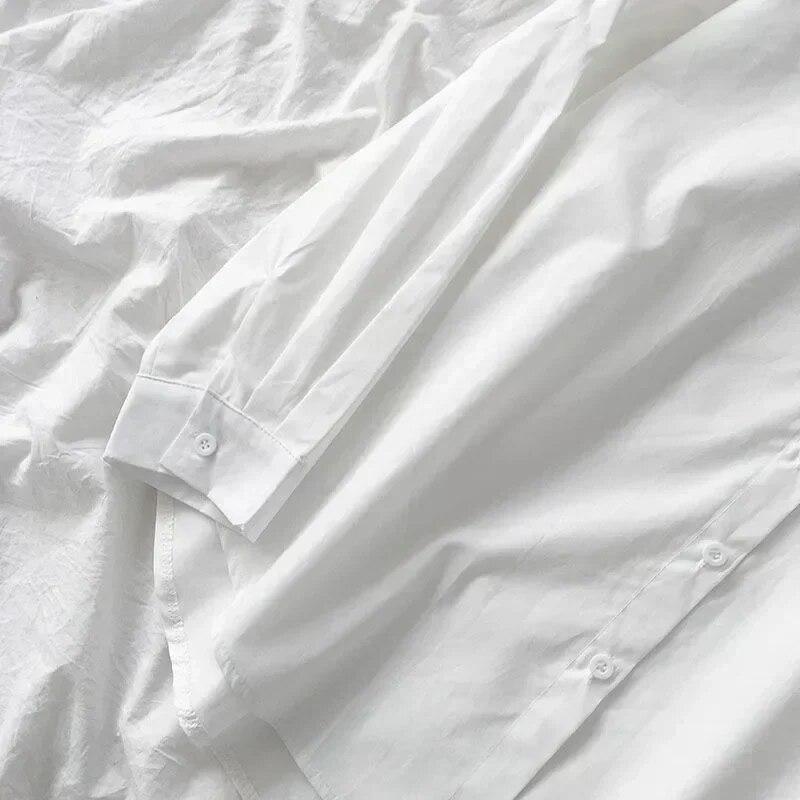 Vintage Hong Kong Stil Langarm Bluse Frühling Herbst Weißes Hemd Für Frauen Drehen Unten Kragen Tops Lose Kleidung 30270