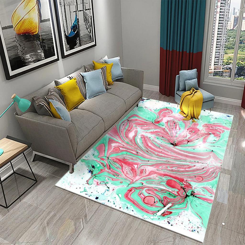 Colorful Marbling Carpet for Bedroom Bathroom Living Room Entryway Rug Non-Slip Rug Floor Carpet Kitchen Entry Rug Home Decor