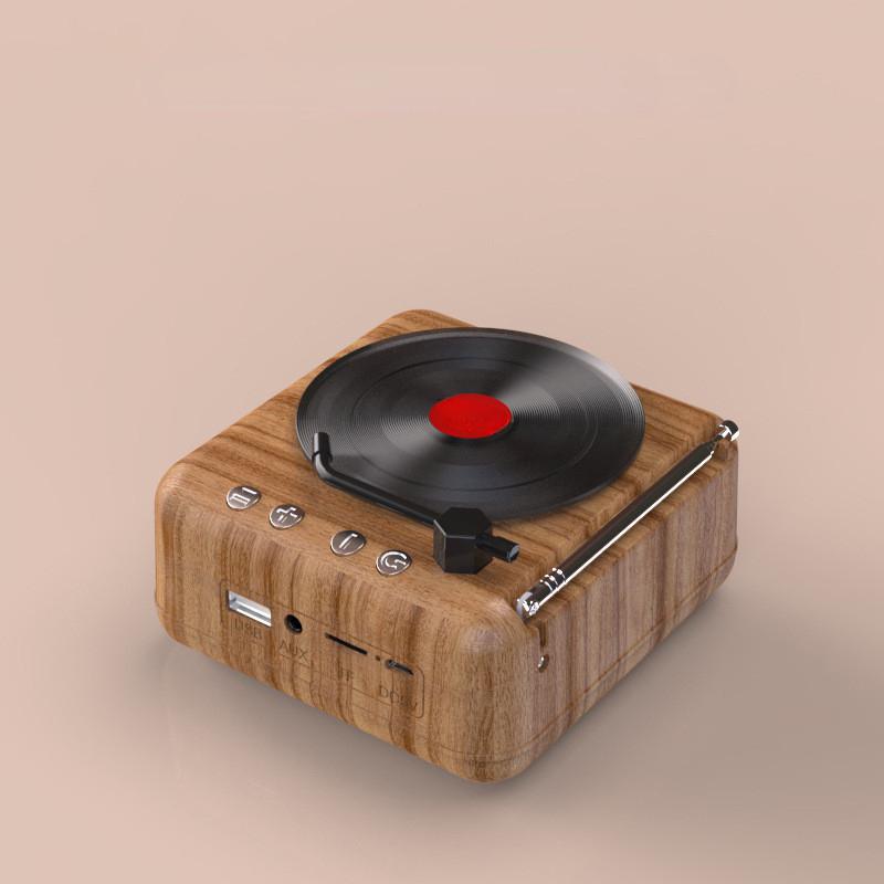 Portable Large Battery Bluetooth Speaker Vintage Vinyl Record Machine HIFI Sound Effects Super Standby  Radio New 112.4*105*57mm