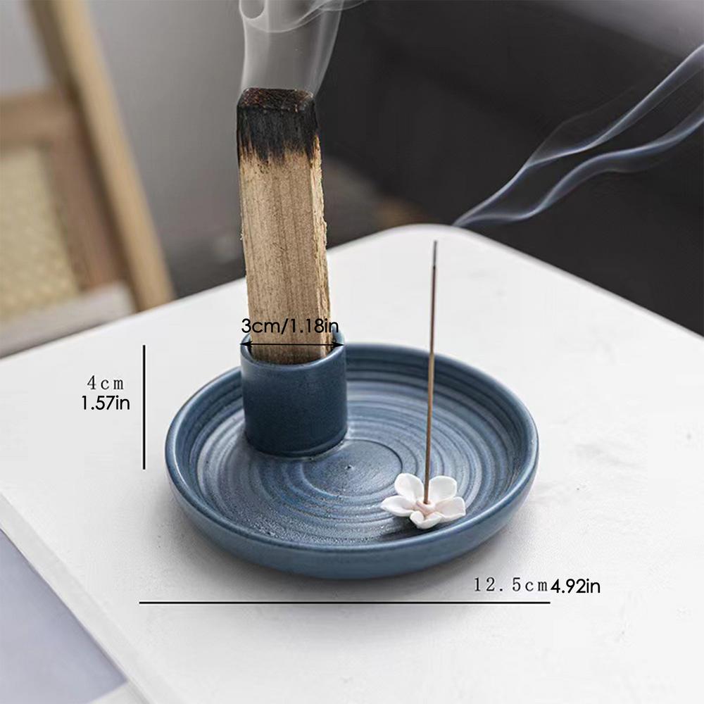 Hard to Tip Over Candle Holder Artistic Ceramic Palo Santo Holder Incense Burner Sturdy Well-made Scent Wood Stand Ash for Palo