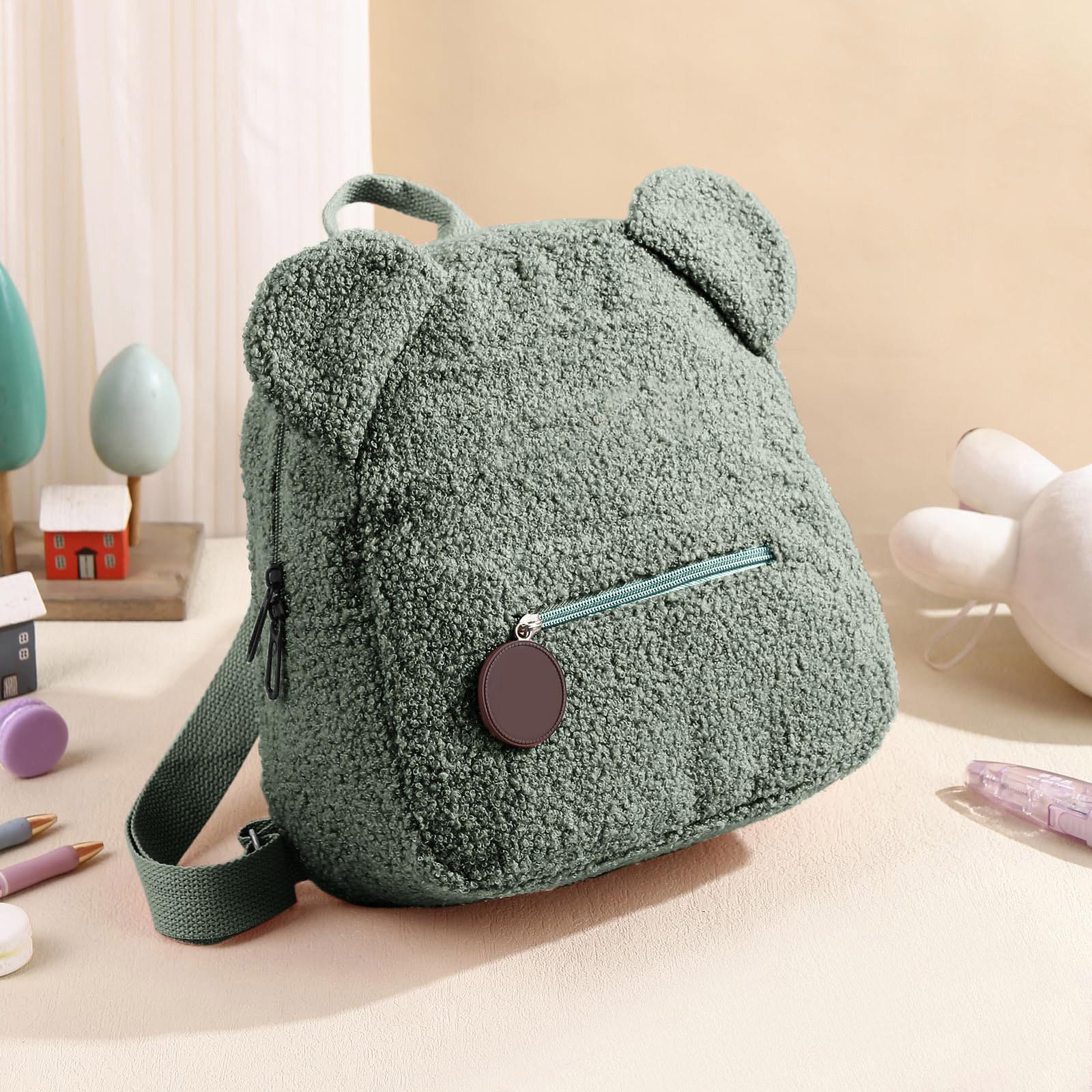 

Детский рюкзак в форме милой формы с регулируемыми плечевыми ремнями, однотонная симпатичная плюшевая сумка One Size