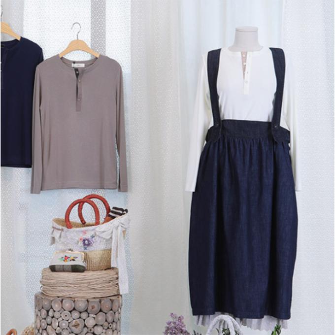 Seutailbaimiin Denim Slub Suspender Dress