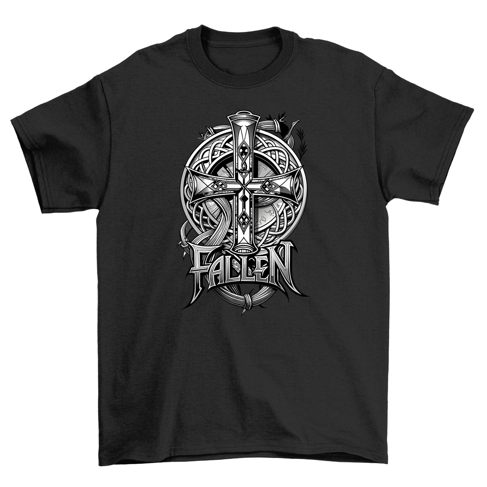 

Gothic_12 Celtic Cross Tee - Darkly Hilarious! Funny T-Shirt Mens Womens Tees Top, 100% Cotton, Unise M