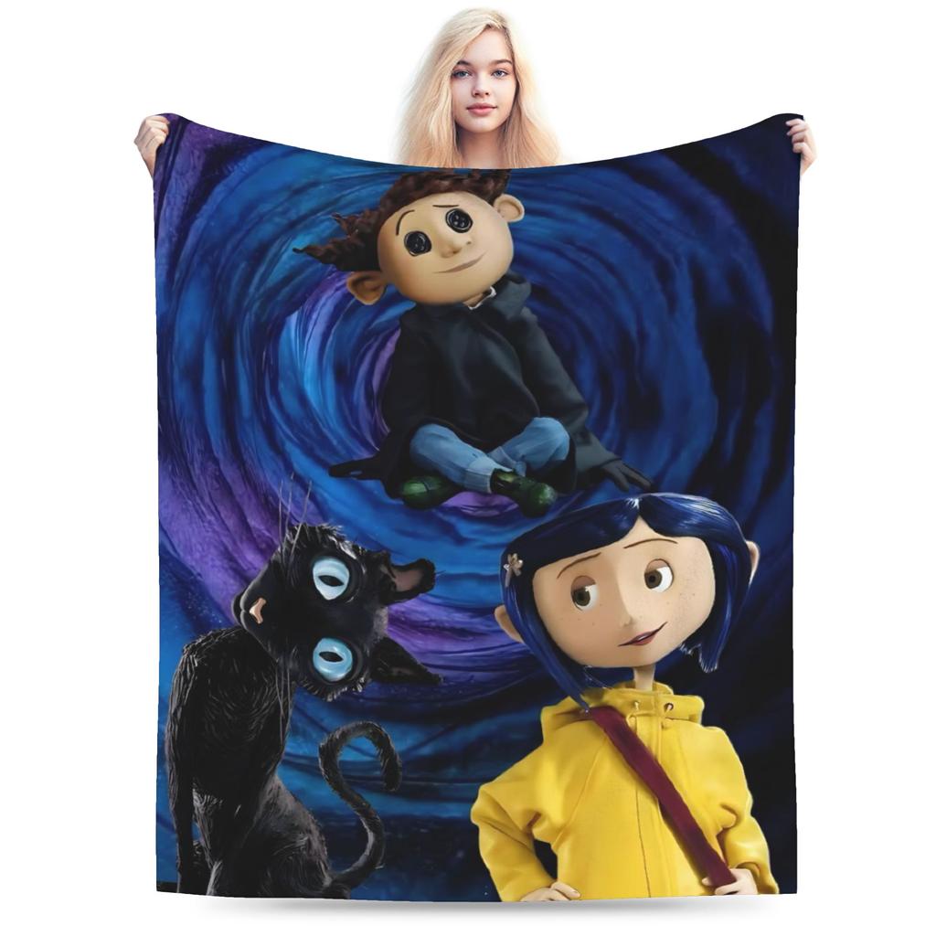 Coralines Flannel Blankets Winter  Warm Bedding Throws for Girls Boys Living Room Funny Bedspread Sofa Bed Cover