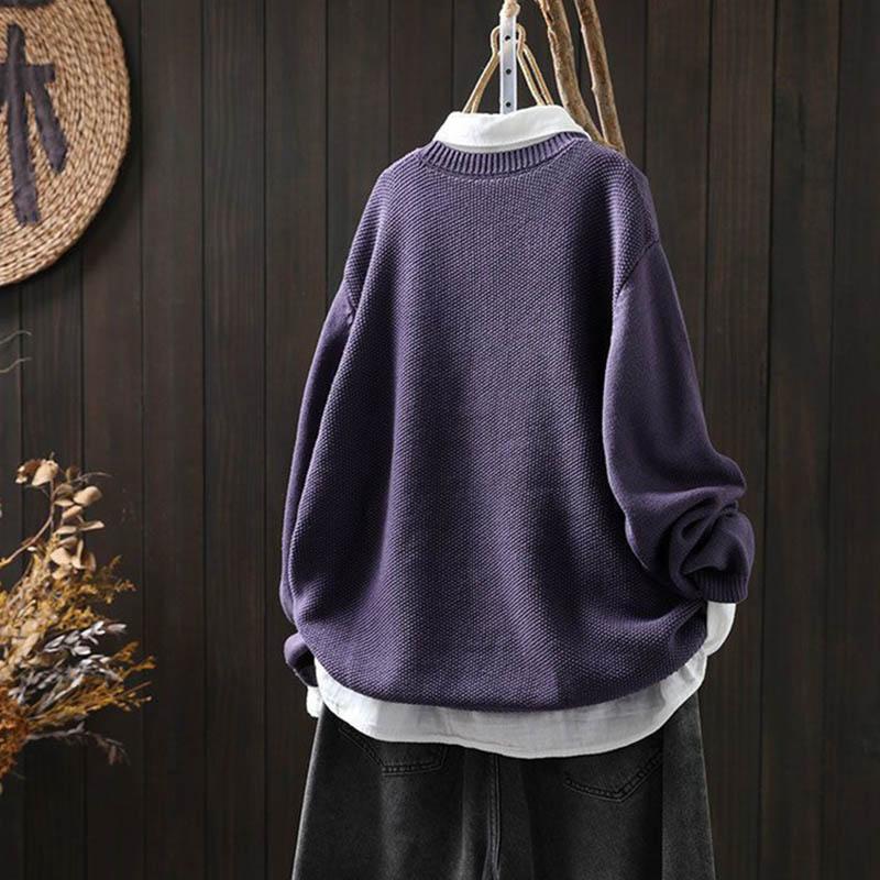 Gensere Kåpe Cardigan for Kvinner Høst Vinter Stor Størrelse Vintage Løs Langermet Strikket Cardigan Gensere Jakke