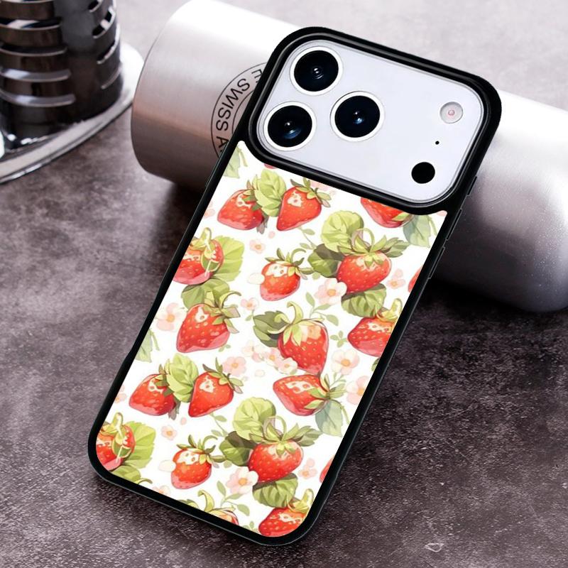 Cute Strawberry Phone Case For iPhone 17 16 15 14 13 12 11 Pro Max Plus 17Air Soft Silicone Cover