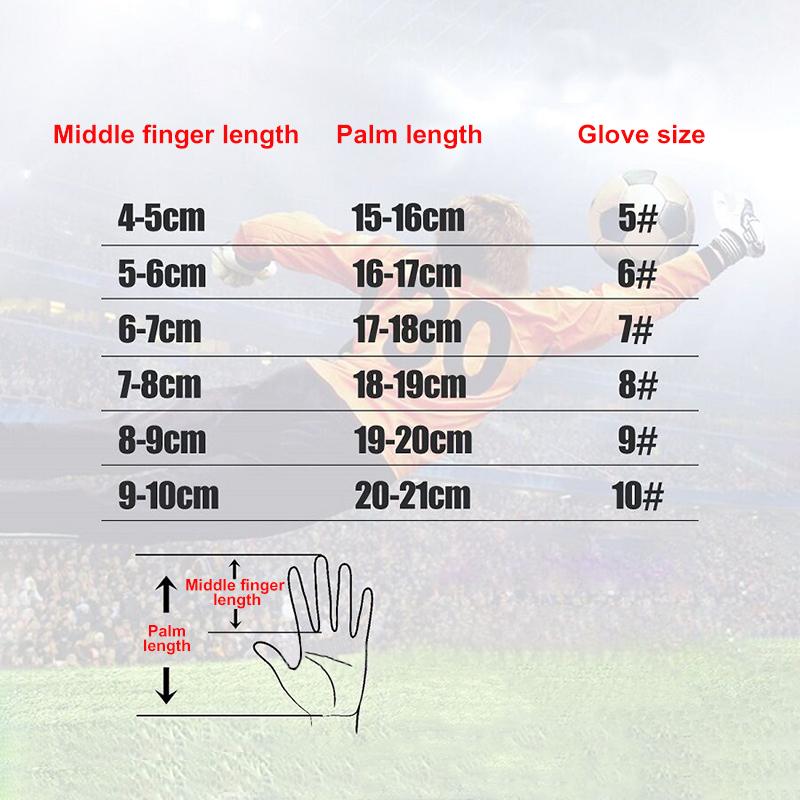 Size 5-10 Professional Soocer Goalkeeper Gloves Black Goalie Football Man Training Latex Gloves Children Anti-Slip Football
