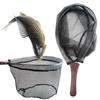 Folding Fishing Landing Net Wooden Handle Fly Fishing Net Catch and Release Net for Trout Bass Pike Fishing Tools