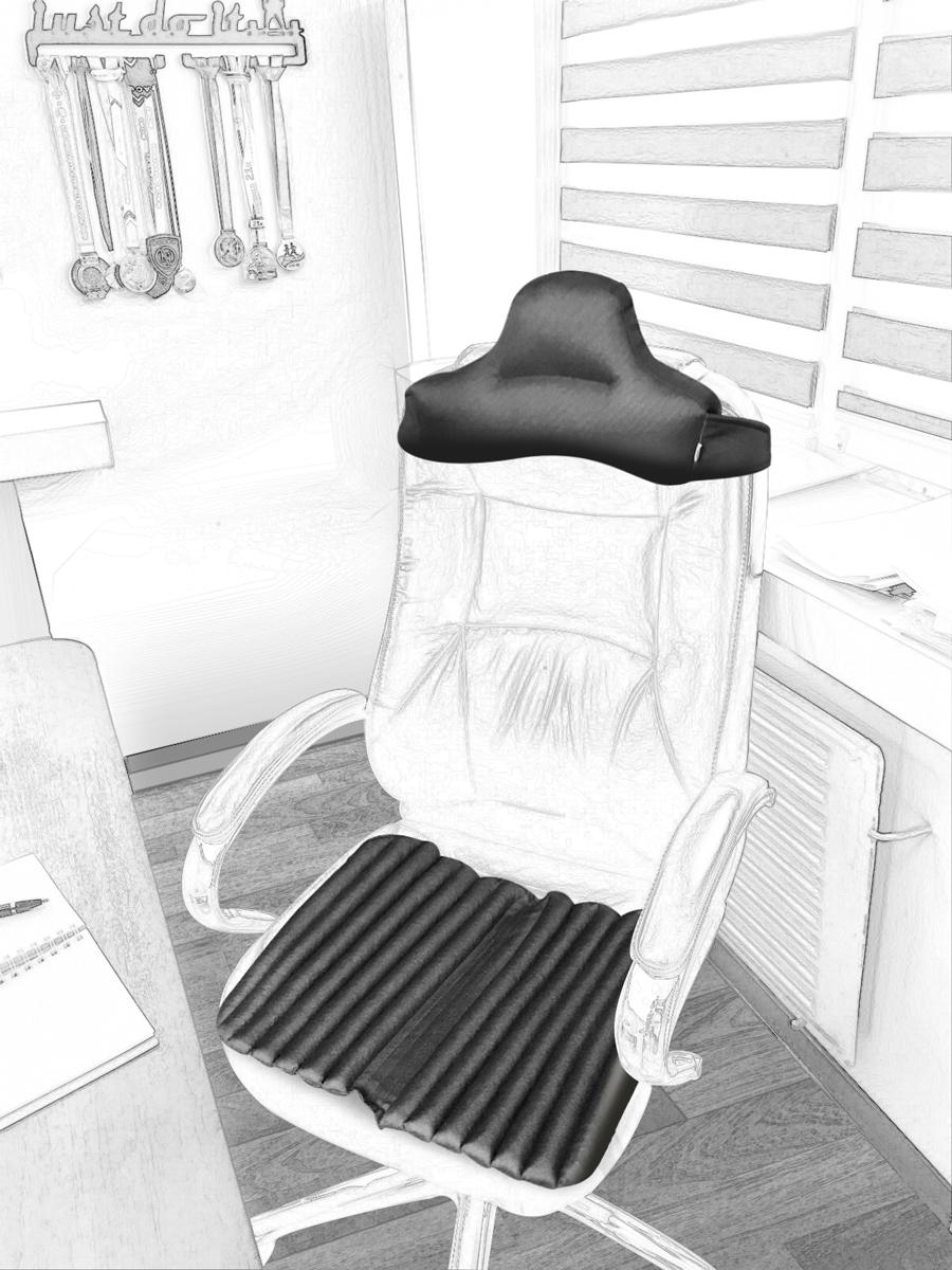 

Накидки на крісло керівника Ekkoseat, наповнювач гречане лушпиння чорний