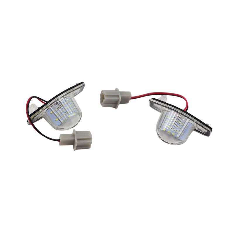 2pcs LED License Plate Lights Assembly for Honda Crv Fit Odyssey Jazz Hrv Frv CR-V Stream 12V SMD Number Lamp Xenon White 6000k