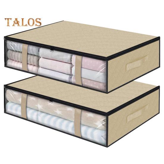 

2 шт., сумка для хранения одежды, большая емкость, легкий, полезный контейнер для хранения под одеялом под кроватью, товары для дома бежевый