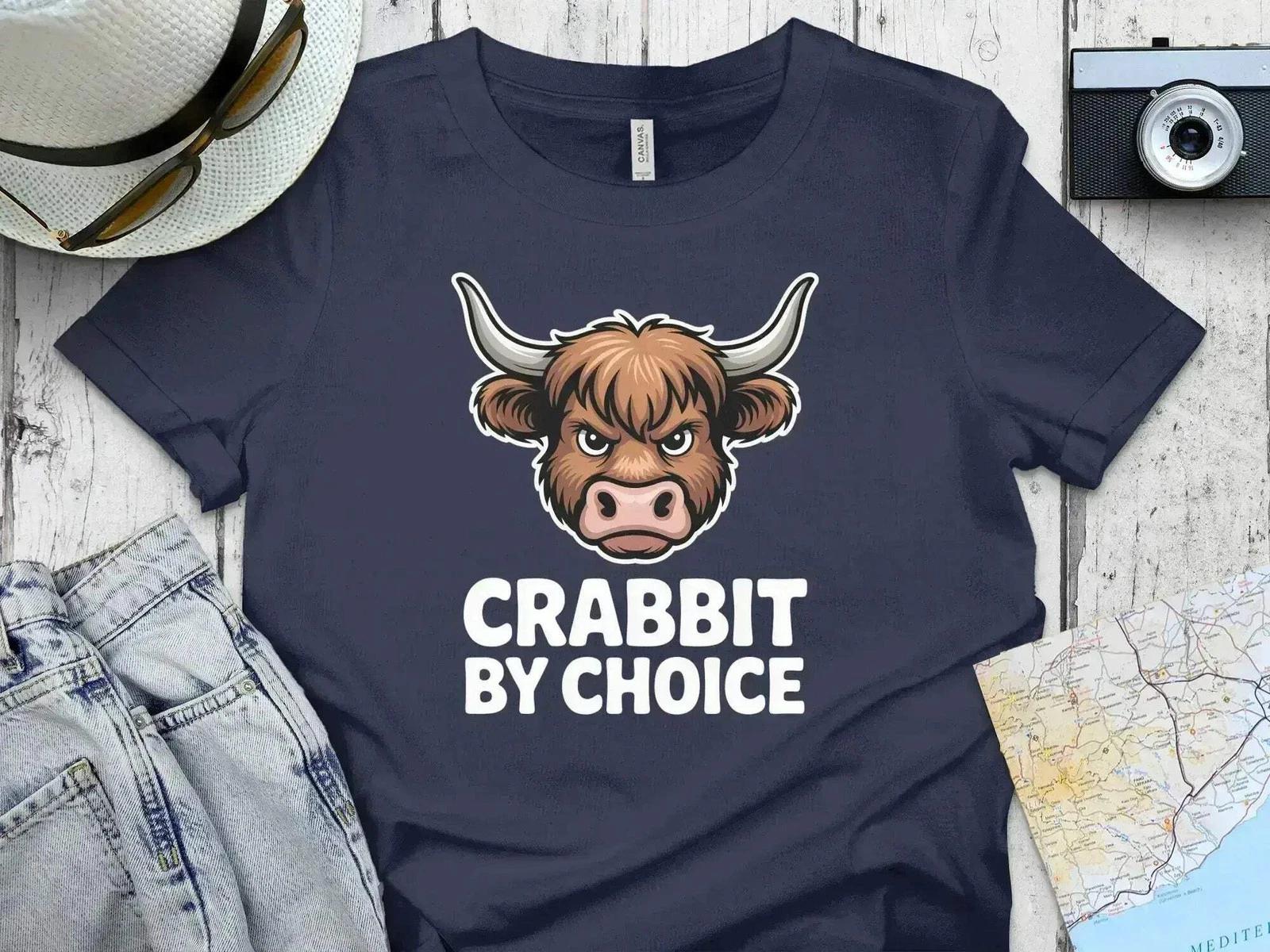 Crabbit By Choice – Highland Cow Funny Scottish T-Shirt 4XL