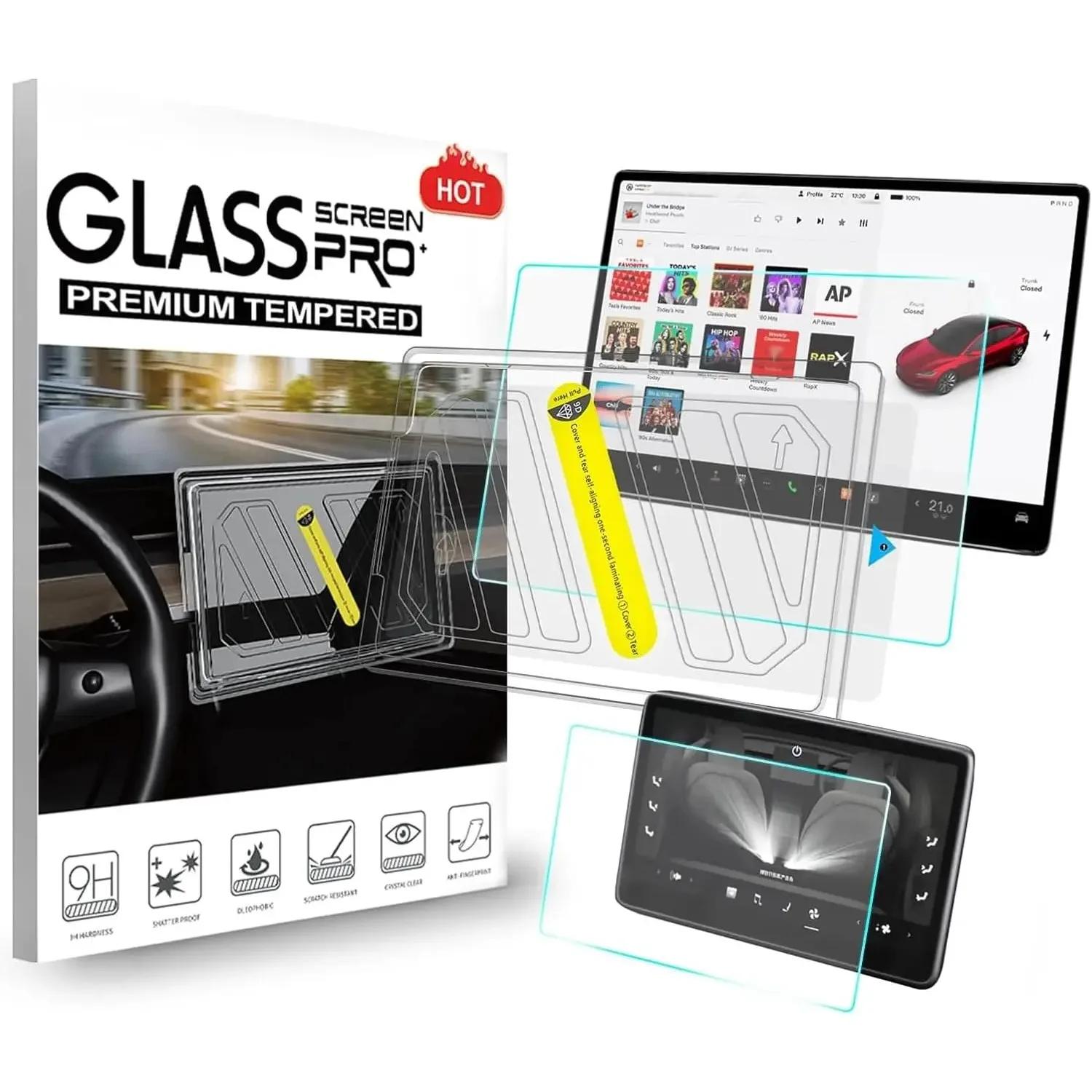 

Матовая антибликовая защитная пленка для экрана Tesla Model 3 Highland 2025, навигация + заднее закаленное стекло с инструментами автоматического выравнивания