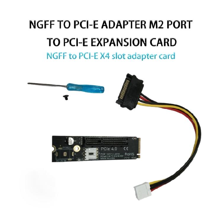 M.2 To PCIE 4X Power Card Transfer Adapter PCIE Transition Card Hard Drive Converter for Computer Accessories
