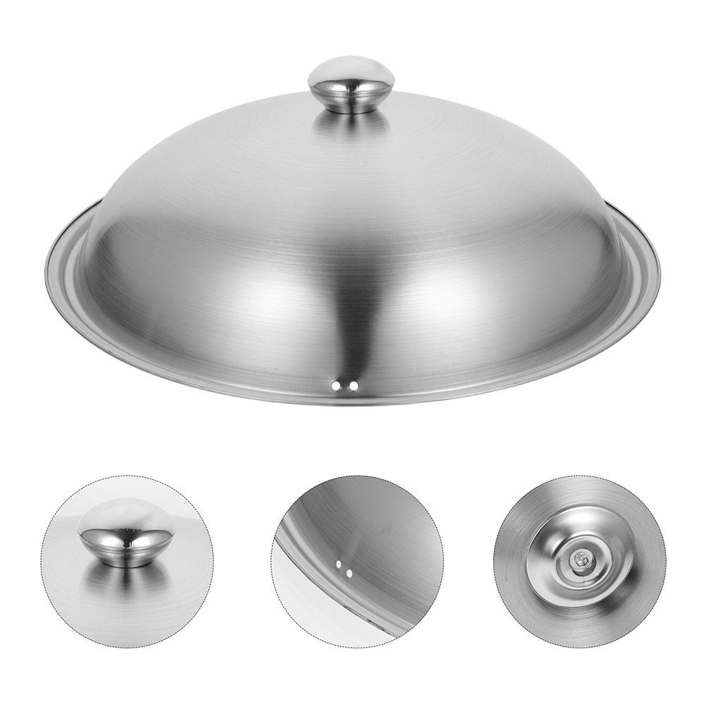 1Pc Stainless Steel Pot Lid Metal Pan Cover Cookware Parts Kitchen Supplies Frying Pans Wok Griddle Lids Household Accessories