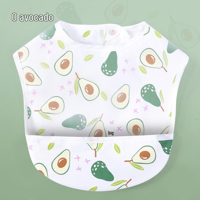 Waterproof Cotton Baby Bib: Reversible, Cartoon Design, Wash-Free Bib for Eating.