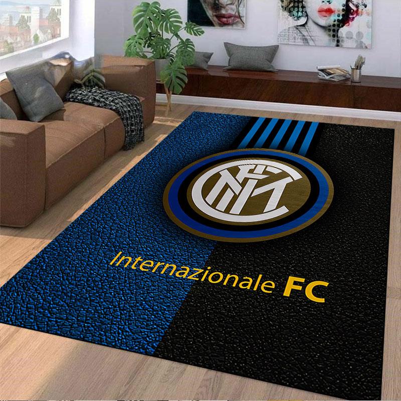 Blue and Black Internazionale Carpet suitable as a non-slip mat for the living room or bedroom sofa