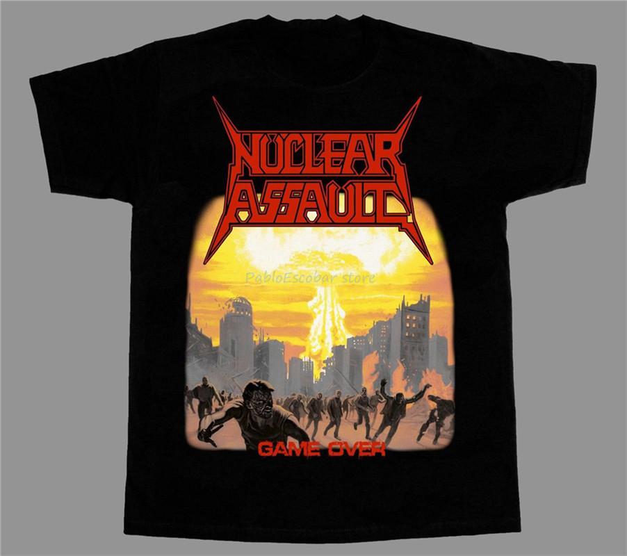 Nuclear Assault Game Over Short Long Sleeve New Black TShirt Diy Prited Tee Shirt S