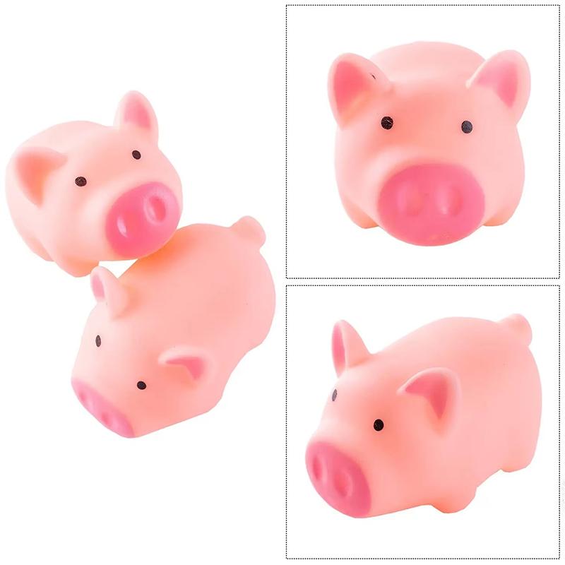 50Pcs Cartoon Rubber Pig Squeaky Sound Venting Stress Relief Toys For Kids Birthday Party Favors Baby Shower Gift Pinata Fillers