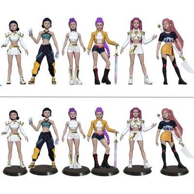 6PCS Anime Kpop Demon Hunters Figure Model Toy Cartoon Gaming Peripherals Desk Decoration Collection Kid Gift