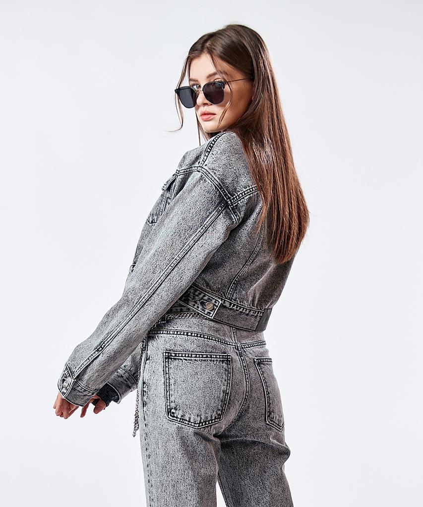 Philogram Black Snow Crop Denim Jacket