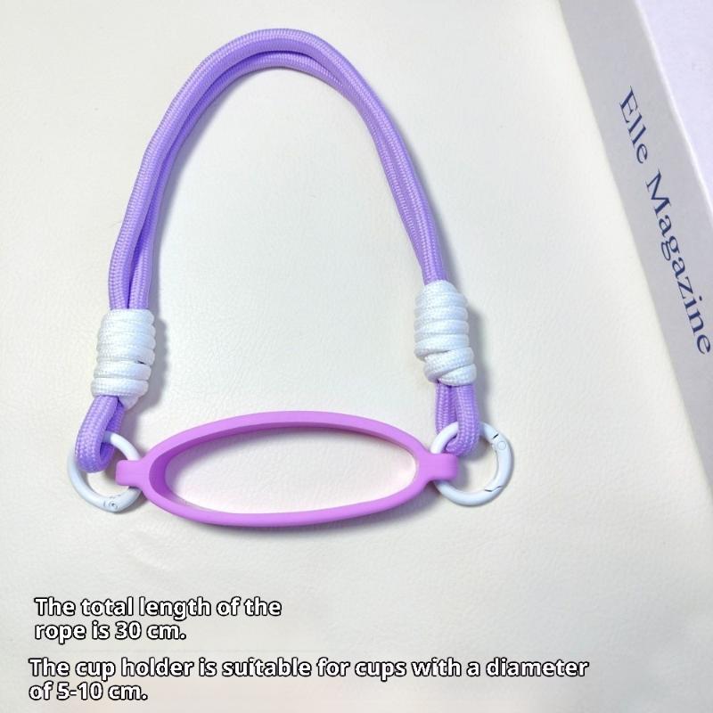 Candy Color Silicone Water Bottle Handle Strap Water Bottle Lanyard Hanging Rope Detachable Strap Bottles Cup Accessories