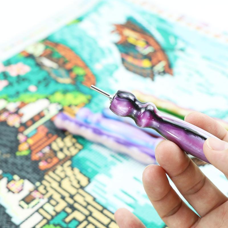 Ultra‑Thin Threaded Pen Tips Elbow Roller Replaceable Point Drill Heads 5D Diamond Embroidery Diy
