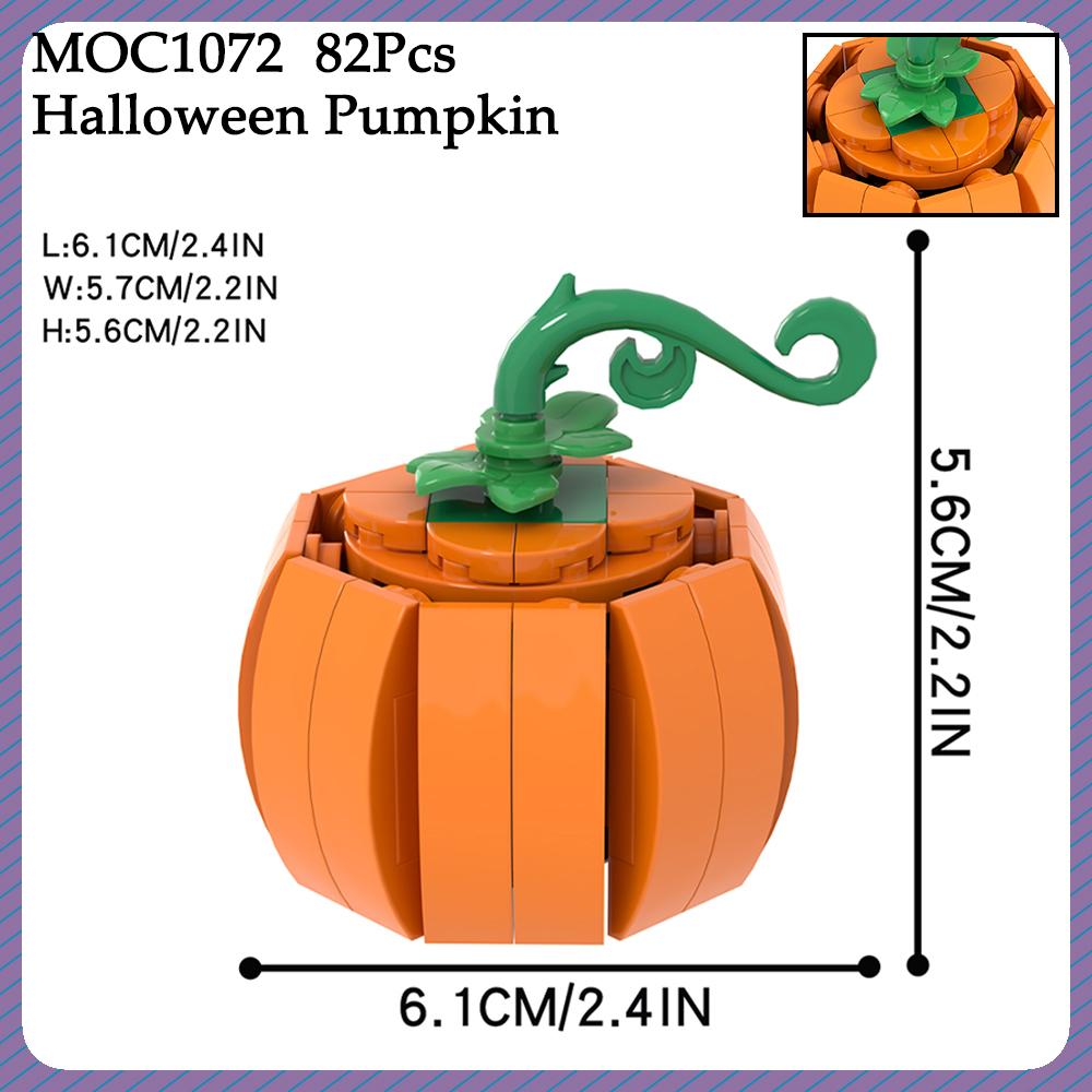 MOC Halloween Brick Ghost Graveyard Pumpkin Carriage House Witch Compatible Building Blocks Toys For Children Adult Friends Gift