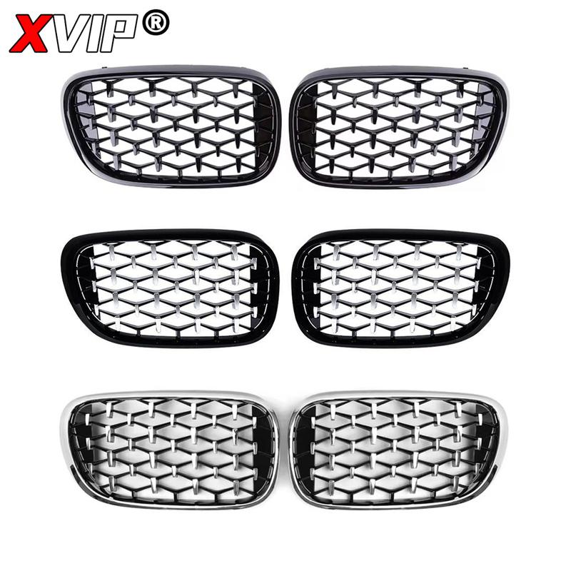 XVIP Front Racing Grilles For BMW For BMW 7 Series G11 G12 2015-2019 740i 750i Chrome Diamonds Style Double Slat Upper Grills