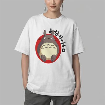 Totoro-Miyazaki Anime T-shirt Heren Vrijetijds Puur Katoen T-shirts Ronde Hals Korte Mouw T-shirt Nieuwe Collectie Kleding