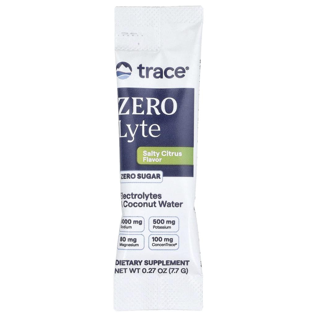 Zerolyte, Electrolytes & Coconut Water, Salty Citrus, 30 Packets, 7.7G (0.27Oz) Each