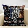 Anime AAttack On Titan Cushion Cover Natural Linen Organic Fabric DoubleSided Printing Room Sofa Decor Pillow Case