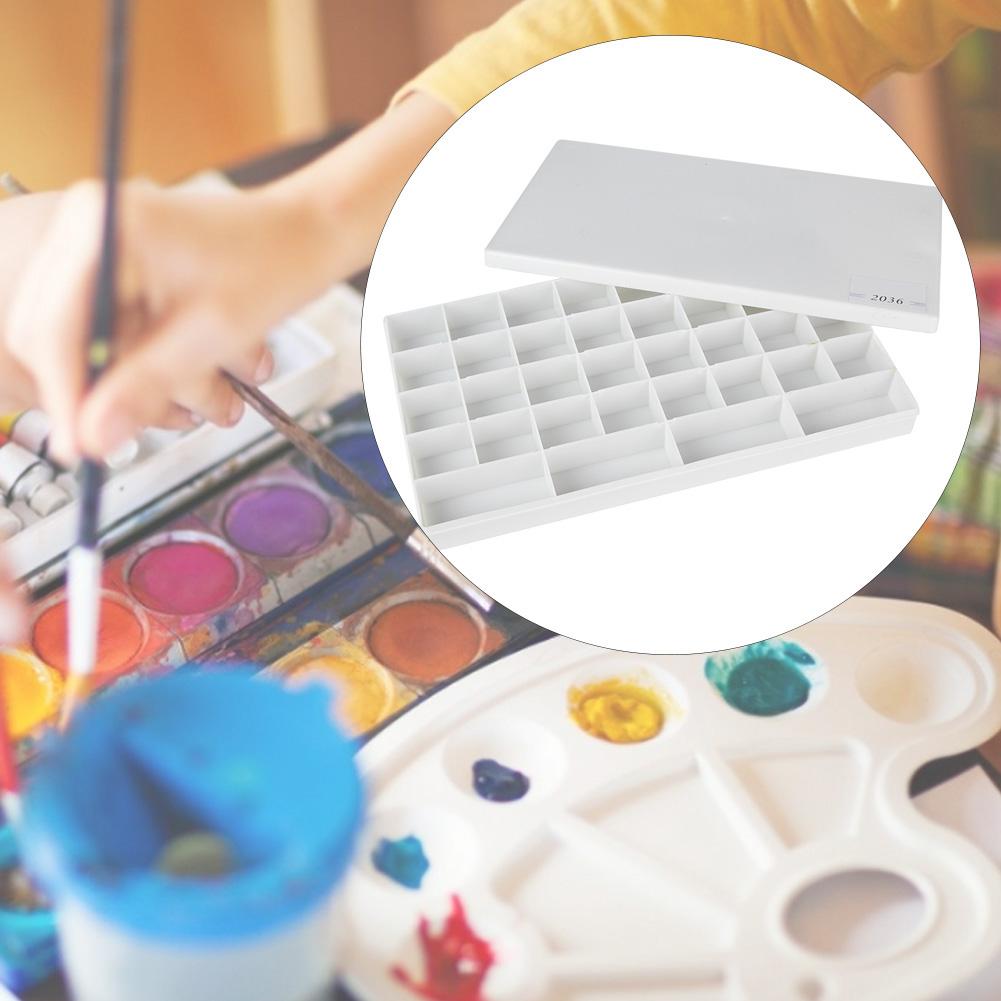 Square Pigment Paint Box Color Mixing Painting Palette for Watercolor Gouache Acrylic(36 Grids)
