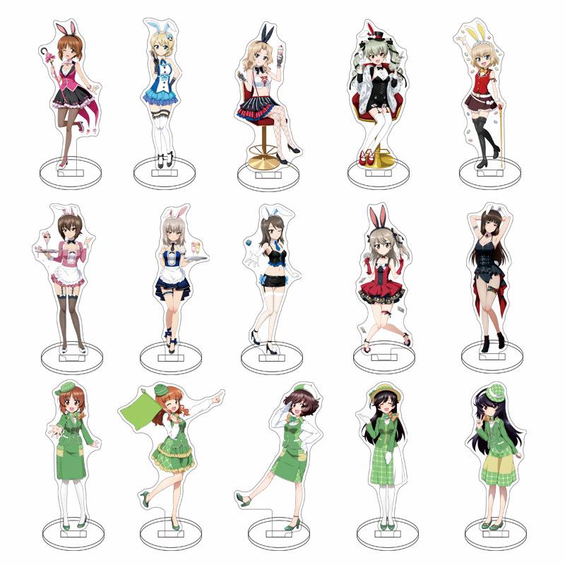 GIRLS und PANZER Nishizumi Miho Isuzu Hana Acrylic Stand Model Plate Keychain Desk Decoration Friends Gift Figure Display