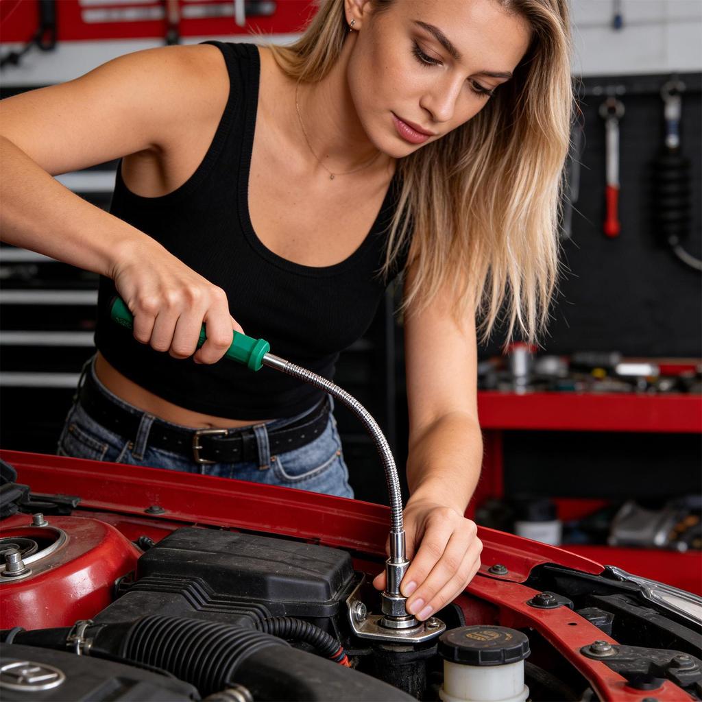 Flexible Magnetic Pickup Tool with Strong Suction Rod Bendable for Auto Repair/Sink Drain & Multi-Purpose for Car Maintenance