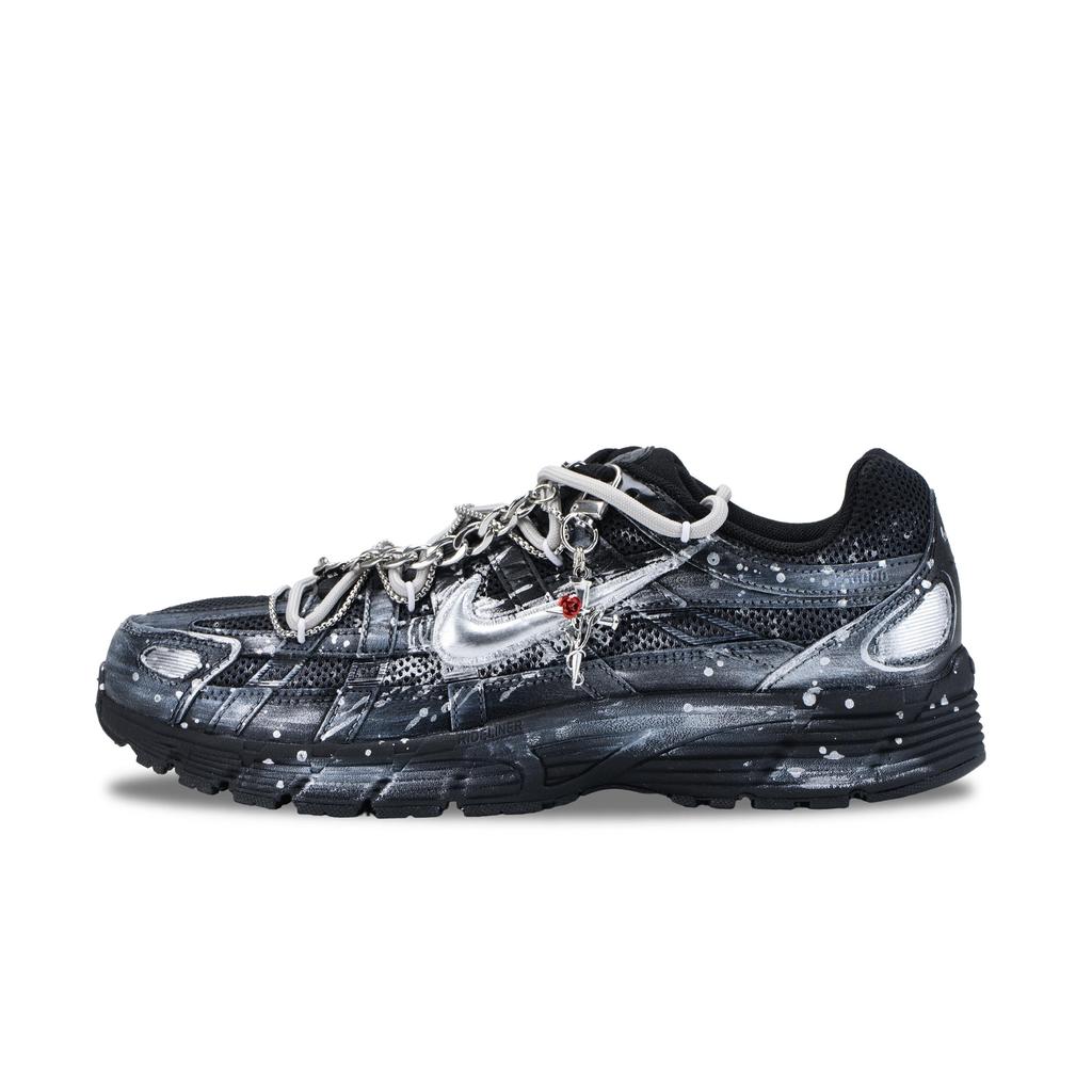 Nike P 6000 Cushioning Abrasion Resistant Slip Resistant Low Top Highway Running Shoes Unisex Silver Black CD6404-002(Team836-)