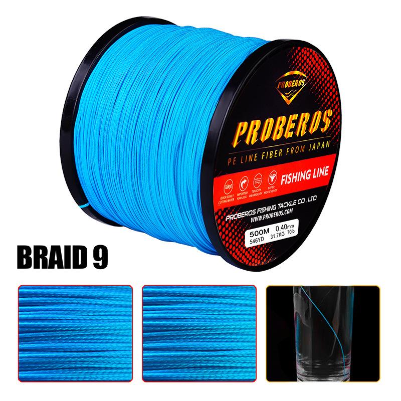 9-trådig 500 meter flätad tråd, 9-trådig PE fiskelina, Dali Ma fiskelina, Jiyu havsfiske huvudlina